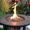 Outdoor Propane Fire Pit, Square Stonecrest Gas Fire Pit for Outside Patio, Concrete Propane Fire Table 50,000 BTU Gas Fire Pit w Lava Rocks
