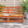 Patio Sofa Armless Wax Brown 27.6"x27.6"x26.4" Solid Wood Pine