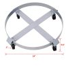 2Pcs Drum Dolly for 55 Gallon Drums,Barrel Dolly with 4 Swivel Caster Wheels,Heavy Duty Steel Frame Drum Cart with Brake for Workshops, Factories