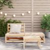 Patio Sofa Armless with Footstool Solid Wood Pine