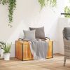 Patio Cushion Box 33.5"x17.7"x17.7"/20.9" Solid Wood Acacia and Steel