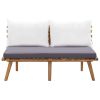 4 Piece Patio Lounge Set with Cushions Solid Wood Acacia