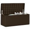 Patio Storage Box with Seat Cushion Brown 92.5 gal PP