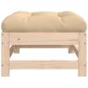 Patio Footstool with Cushion Solid Wood Pine