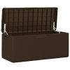 Patio Storage Box with Seat Cushion Brown 92.5 gal PP