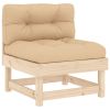 4 Piece Patio Lounge Set with Cushions Solid Wood