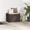 Patio Storage Box with Seat Cushion Brown 33 gal PP