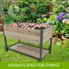 New style: 45" Iron-wood combined growing beds with feet and storage racks. Suitable for various places such as gardens, backyards, terraces
