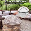 VEVOR Fire Pit Spark Screen Round 30", Reinforced Heavy Duty Steel Metal Cover, Outdoor Fire pit Lid