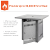 28" 50000 BTU Silver Outdoor Propane Gas Fire Pit Table, Outdside Patio Firepits Fireplace Dinning Tables with Lid & Lava Rock