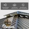 12'x18' Hardtop Gazebo, Wooden Coated Aluminum Frame Canopy with Galvanized Steel Double Roof