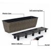2-Pack Self-watering Planter - Hand Woven Wicker - Rectangular - Dark Gray - as Pic