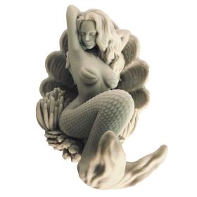Resin Lifelike Mermaid Sculpture Statue Mounted