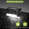 4Pcs Solar Powered LED Step Lights Outdoor Water-Resistant Dusk To Dawn Sensor