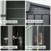 Outdoor Storage Shed 10'x 8', Metal Garden Shed for Bike, Trash Can, Tools, Galvanized Steel Outdoor Storage Cabinet with Lockable Door for Backyard
