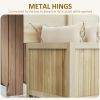 Outsunny 45.5 Gallon Outdoor Storage Box, Wooden Deck Box Garden Storage Container for Balcony, Porch, Poolside