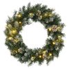Christmas Wreath with LED Lights Green 17.7" PVC