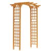 Outsunny 90in Wood Garden Arbor Arch with Trellis Wall for Climbing & Hanging Plants,
