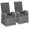 5 Piece Patio Dining Set with Cushions Gray