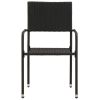 3 Piece Patio Dining Set Poly Rattan Black