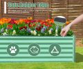 6x3x1.5ft Galvanized Raised Garden Bed, Outdoor Planter Garden Boxes Large Metal Planter Box for Gardening Vegetables Fruits Flowers, Green - as Pic