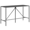 11 Piece Patio Bar Set with Cushions Gray Poly Rattan