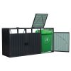 Garbage Bin Shed Stores 3 Trash Cans Metal Outdoor Shed