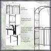 Outsunny 84" Garden Arch Arbor with Gate, Metal Arch Trellis, Garden Archway for Climbing Vines, Wedding Ceremony Decoration, Flourishes & Arrow Tips