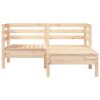 Patio Sofa 2-Seater with Footstool Solid Wood Pine