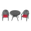 3-Piece Set Of Cast Aluminum Patio Furniture With Cushions