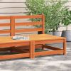 Patio Sofa Armless Wax Brown 27.6"x27.6"x26.4" Solid Wood Pine