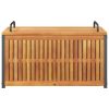 Patio Cushion Box 33.5"x17.7"x17.7"/20.9" Solid Wood Acacia and Steel