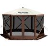 VEVOR Camping Gazebo Screen Tent; 12*12ft; 6 Sided Pop-up Canopy Shelter Tent with Mesh Windows; Portable Carry Bag; Stakes
