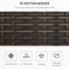 Outsunny 27 Gallon Patio Wicker Storage Bench, Outdoor PE Rattan Patio Furniture