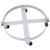 2Pcs Drum Dolly for 55 Gallon Drums,Barrel Dolly with 4 Swivel Caster Wheels,Heavy Duty Steel Frame Drum Cart with Brake for Workshops, Factories