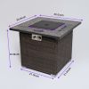 30 inch Outdoor Fire Table Propane Gas Fire Pit Table with Lid, Glass Rocks and Rain Cover