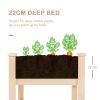 Outsunny Raised Garden Bed with Legs, 48" x 22" x 30", Elevated Wooden Planter Box, Self-Draining with Bed Liner for Vegetables, Herbs