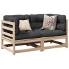 2 Piece Patio Sofa Set Solid Wood Pine