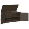 Patio Storage Cabinet Brown 43.3"x21.7"x23.8" Poly Rattan