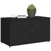 Patio Storage Cabinet Black 43.3"x21.7"x23.8" Poly Rattan