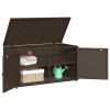 Patio Storage Cabinet Brown 43.3"x21.7"x23.8" Poly Rattan