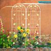 2 Pack Metal Garden Trellis 71" x 19.7" Rustproof Trellis for Climbing Plants Outdoor Flower Support Cream White