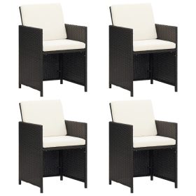 Patio Chairs 4 pcs Poly Rattan Black