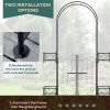 Outsunny 7' Garden Arch Arbor, Metal Arch Trellis with Gate, Garden Archway for Climbing Vines, Black