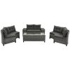 GO 8-pieces Outdoor Wicker Round Sofa Set, Half-Moon Sectional Sets All Weather, Curved Sofa Set With Rectangular Coffee Table