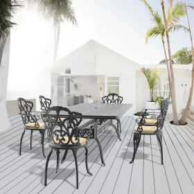 (Cushions In Random Colors)7-Piece Set Of Cast Aluminum Patio Furniture With Cushions(=OLD ITEM CODE W1710S00173)
