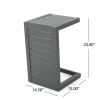 CAPE CORAL ALU C-SHAPED TABLE GREY