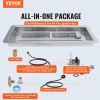 VEVOR 36 x 12 inch Drop-in Fire Pit Pan, Rectangular Stainless Steel Fire Pit Burner Kit, Natural & Propane Gas Fire Pan 150