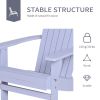 Wooden Adirondack Chair, Outdoor Patio Lawn Chair with Cup Holder, Weather Resistant Lawn Furniture, Classic Lounge for Deck, Garden, Backyard