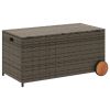 Garden Storage Box with Wheels Gray 50.2 Gal Poly Rattan